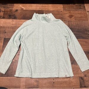 Talbots Featherweight Fleece Zipper Hem Pullover